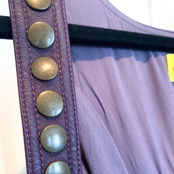 Catherine Malandrino Silk /Leather Harness Dress 4 - Picture 5 of 14